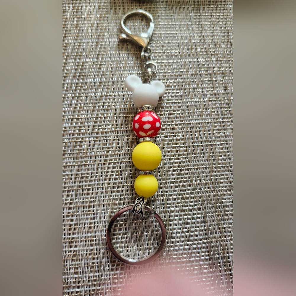 Hand Crafted Red and Yellow Mickey Key Holder